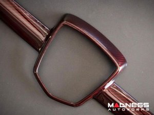 FIAT 500 ABARTH Front Emblem Cover - Carbon Fiber - Dark Red Candy